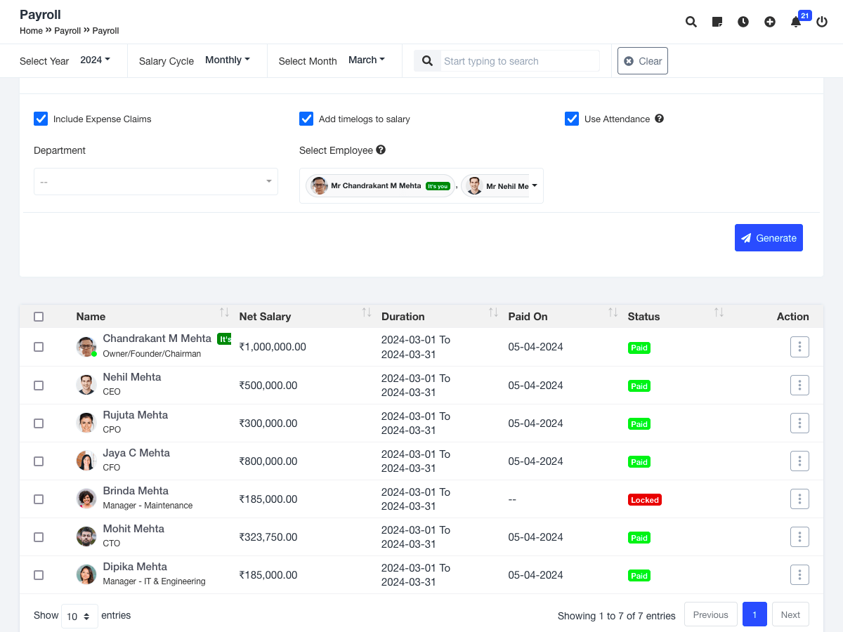 Seanergy Payroll Generated