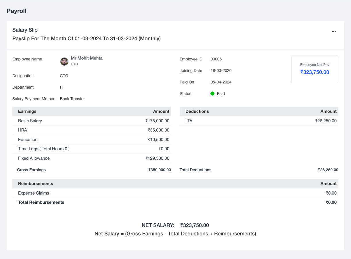 Seanergy Payroll Slip